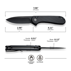 CIVIVI Button Lock Elementum II Flipper, G10BB