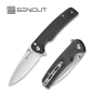 SENCUT Sachse Flipper & Button Lock & Thumb Stud, Micarta